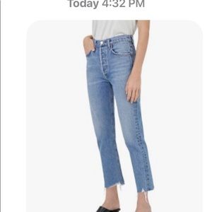 AGOLDE Riley Crop High-Rise Straight Jeans